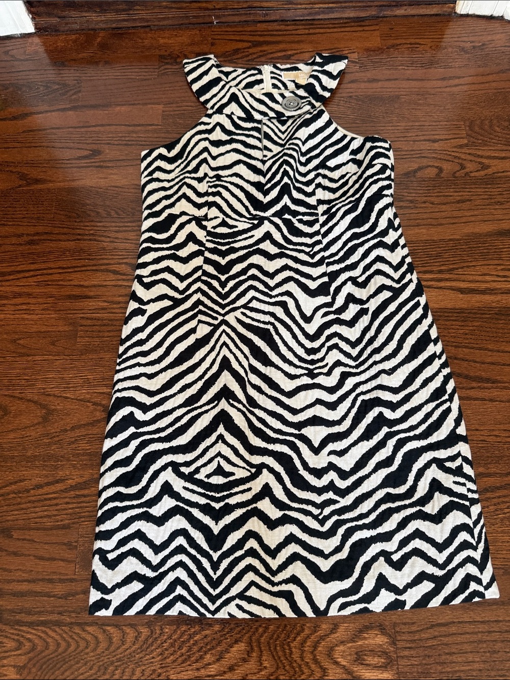 MICHAEL Michael Kors Black and White Zebra Print Mini Dress